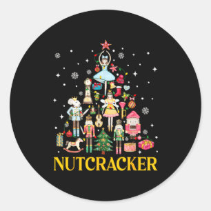 Christmas Nutcracker Squad Ballet Dance Women Kid  Classic Round Sticker