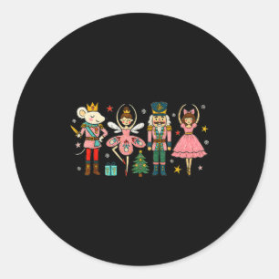 Christmas Nutcracker Squad Ballet Dance Women Kid  Classic Round Sticker