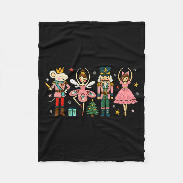 Christmas Nutcracker Squad Ballet Dance Women Kid  Fleece Blanket (Front)