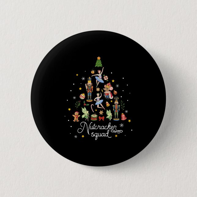 Christmas Nutcracker Squad Ballet Dance Women Kids 2 Inch Round Button (Front)