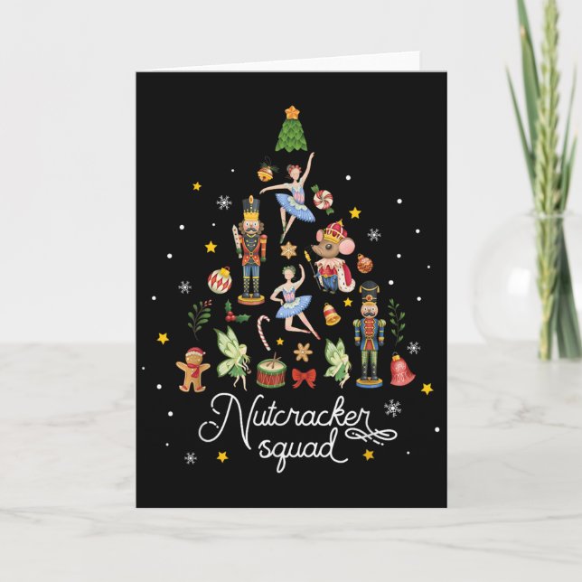 Christmas Nutcracker Squad Ballet Dance Women Kids Card (Front)