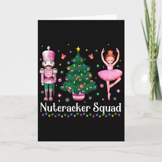 Christmas Nutcracker Squad Ballet Dance Women Kids Card (Front)