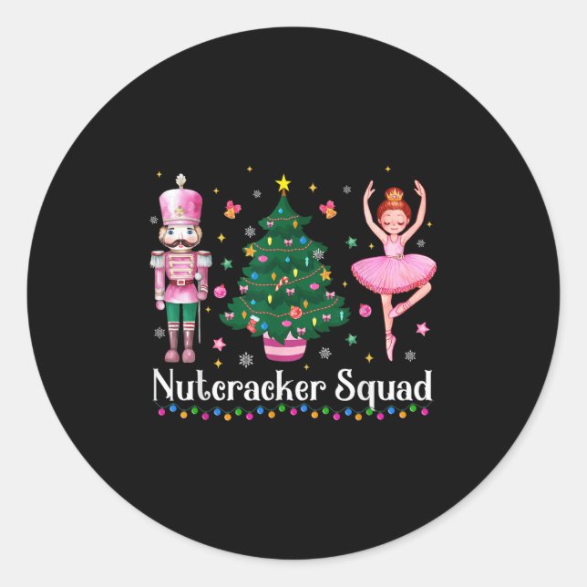 Christmas Nutcracker Squad Ballet Dance Women Kids Classic Round Sticker (Front)
