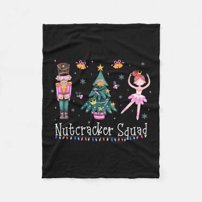Christmas Nutcracker Squad Ballet Dance Women Kids Fleece Blanket (Front)