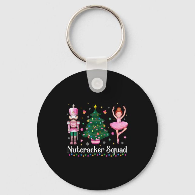 Christmas Nutcracker Squad Ballet Dance Women Kids Keychain (Front)