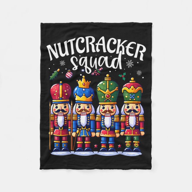 Christmas Nutcracker Squad Pajama Winter Holiday T Fleece Blanket (Front)