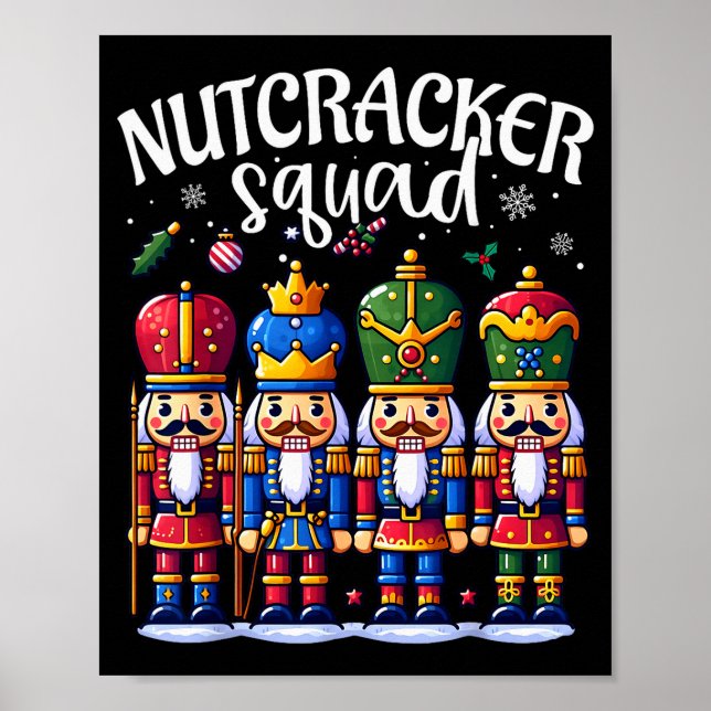 Christmas Nutcracker Squad Pajama Winter Holiday T Poster (Front)