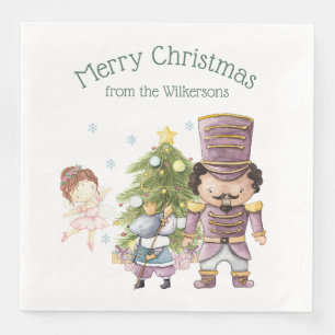 Christmas Nutcracker Sugar Plum Fairy & Mouse King Napkin