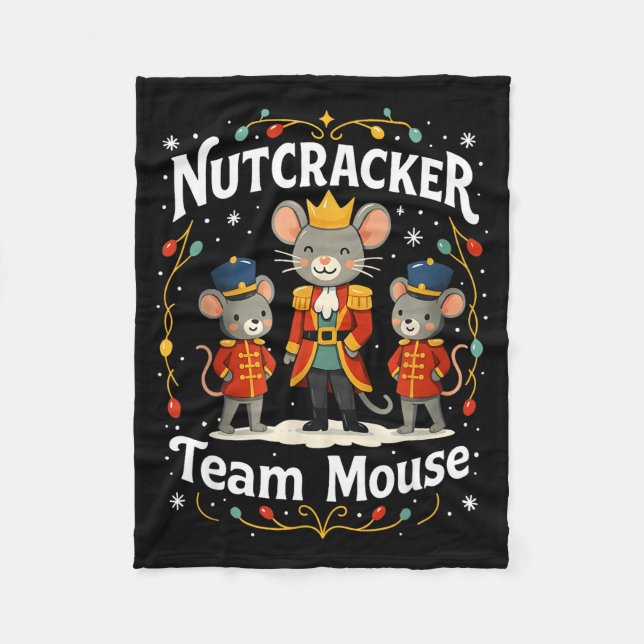 Christmas Nutcracker Team Mouse Funny Soldier Xmas Fleece Blanket (Front)
