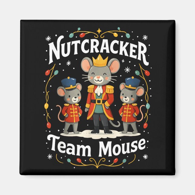 Christmas Nutcracker Team Mouse Funny Soldier Xmas Magnet (Front)