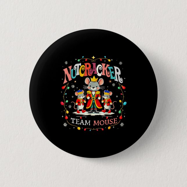 Christmas Nutcracker Team Mouse Women Kids Girl  2 Inch Round Button (Front)