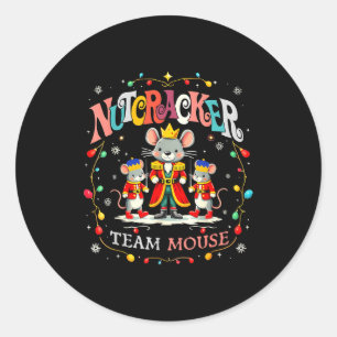 Christmas Nutcracker Team Mouse Women Kids Girl Classic Round Sticker