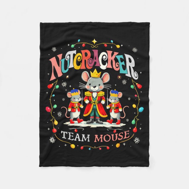 Christmas Nutcracker Team Mouse Women Kids Girl  Fleece Blanket (Front)