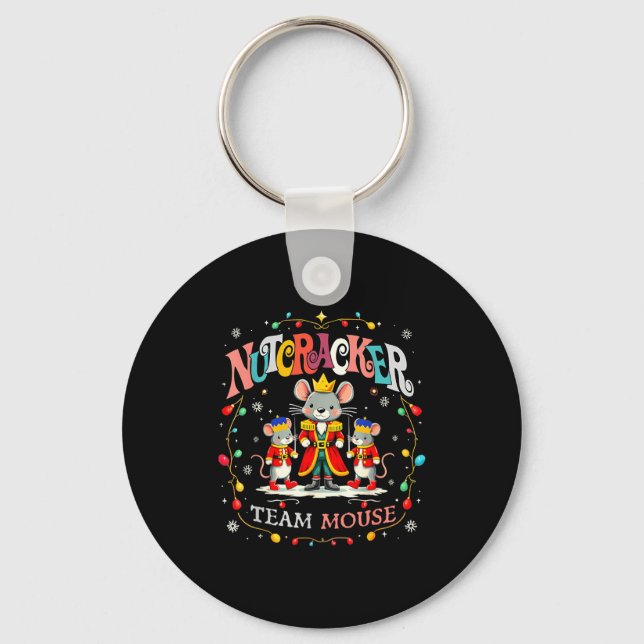 Christmas Nutcracker Team Mouse Women Kids Girl  Keychain (Front)