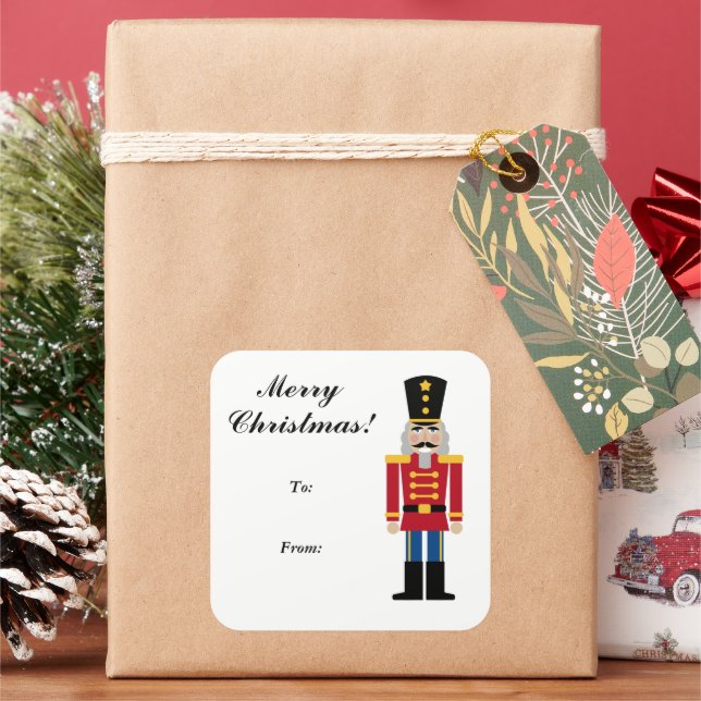 Christmas Nutcracker to and from gift tag stickers (Holiday)