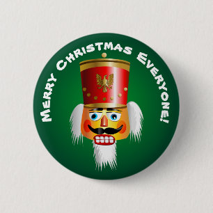 Christmas Nutcracker Toy-Soldier Cartoon 2 Inch Round Button
