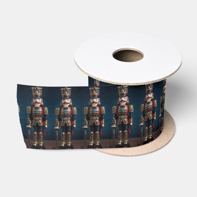 Christmas Nutcracker Toy Soldier  Satin Ribbon (Spool)