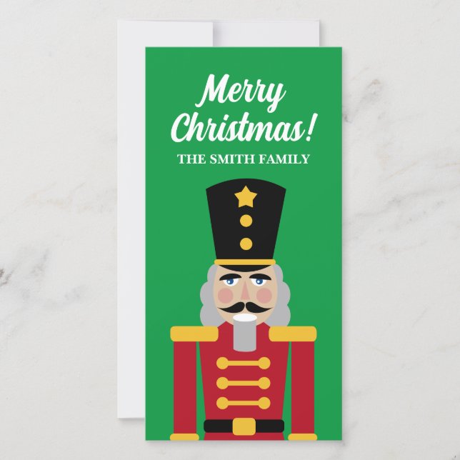 Christmas nutcracker toy vertical greeting card (Front)