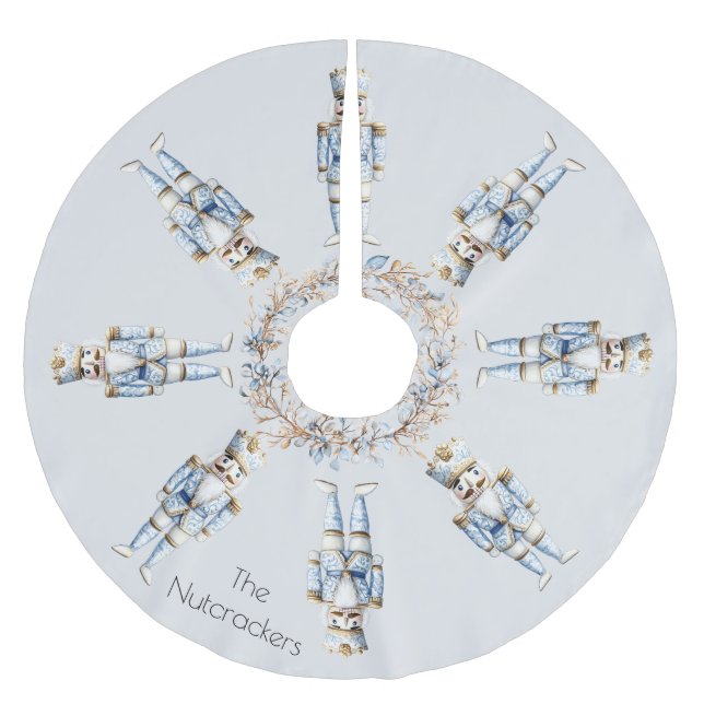 Christmas Nutcracker Watercolor Brushed Polyester Tree Skirt (Front)