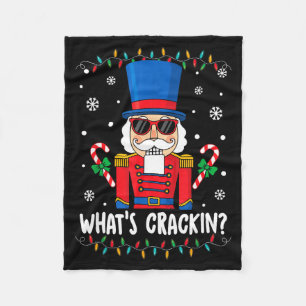 Christmas Nutcracker Whats Crackin Funny Xmas Men Fleece Blanket
