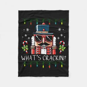 Christmas Nutcracker Whats Crackin Funny Xmas Men Fleece Blanket