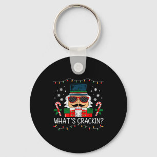 Christmas Nutcracker Whats Crackin Funny Xmas Men  Keychain