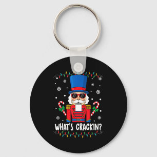 Christmas Nutcracker Whats Crackin Funny Xmas Men Keychain