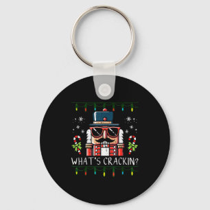 Christmas Nutcracker Whats Crackin Funny Xmas Men  Keychain
