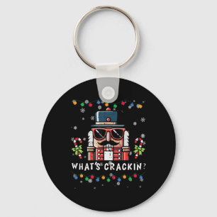 Christmas Nutcracker Whats Crackin Funny Xmas Men  Keychain