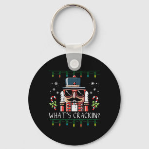 Christmas Nutcracker Whats Crackin Funny Xmas Men  Keychain