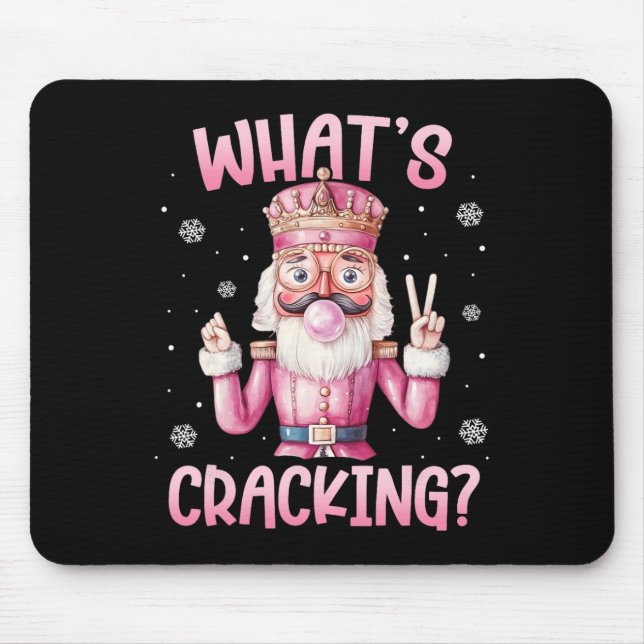 Christmas Nutcracker Whats Crackin Funny Xmas Men  Mouse Pad (Front)