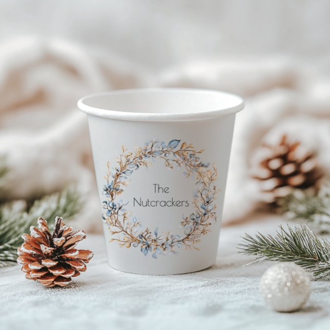 Christmas Nutcracker Wreath Watercolor Paper Cups (Creator Uploaded)