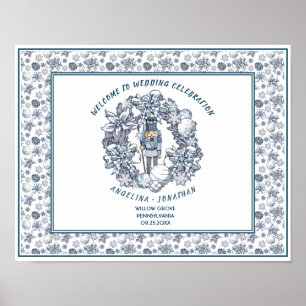Christmas Nutcracker Wreath Wedding Welcome Poster