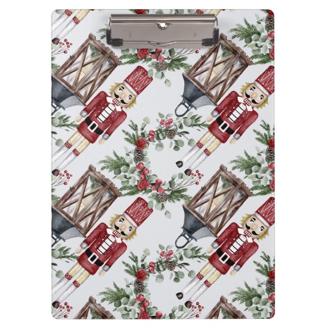 Christmas nutcrackers and lanterns clipboard (Front)
