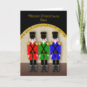Christmas, Nutcrackers on Stage, Sister Card