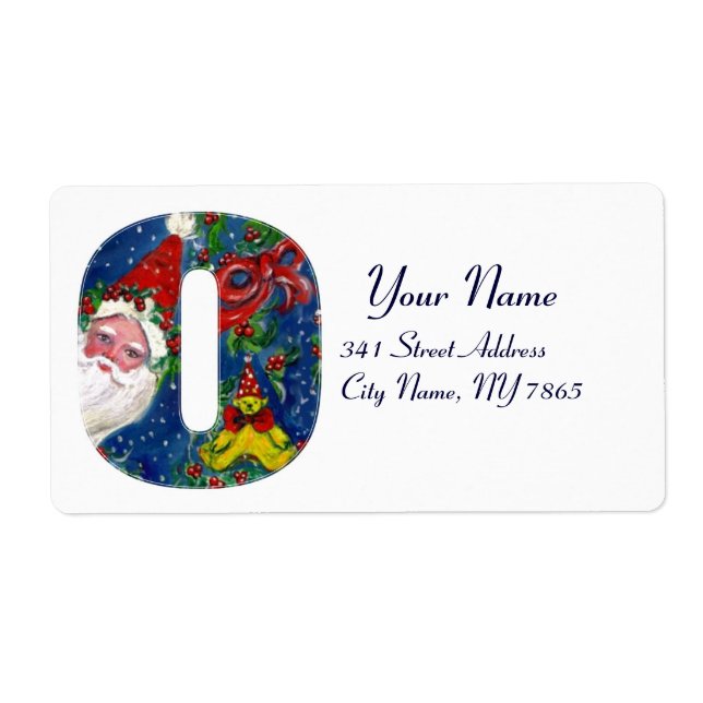 CHRISTMAS O LETTER / SANTA CLAUS WITH RED RIBBON (Front)