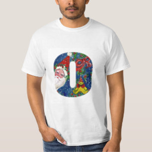 CHRISTMAS O LETTER / SANTA CLAUS WITH RED RIBBON T-Shirt