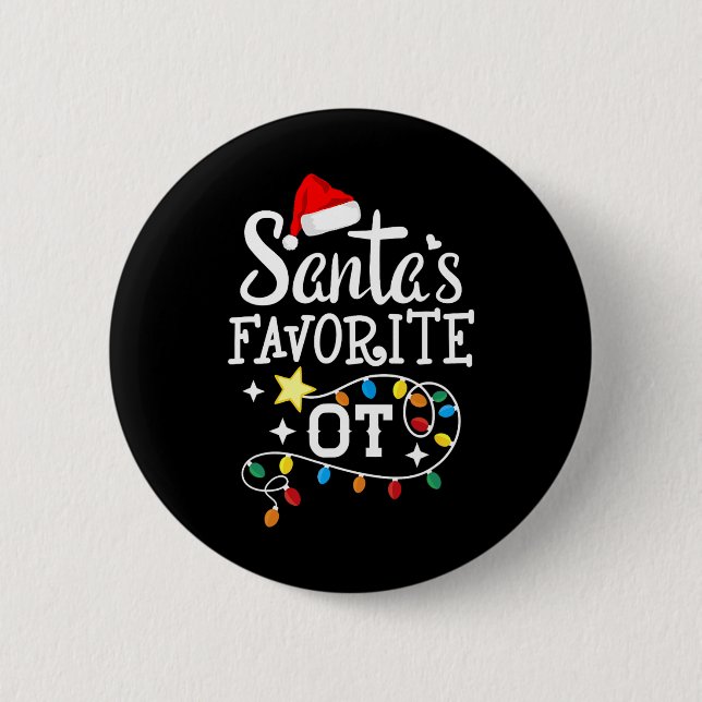 Christmas Occupational Therapist Therapy Santa's F 2 Inch Round Button (Front)