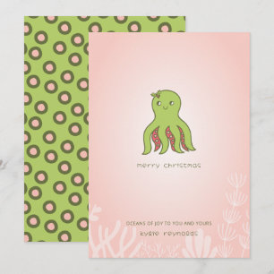 Christmas Octopus Flat Holiday Card