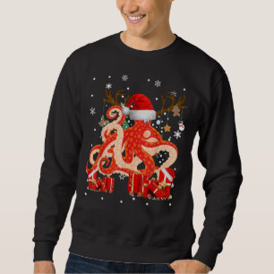 Christmas Octopus Funny Santa Reindeer Octopus Lov Sweatshirt