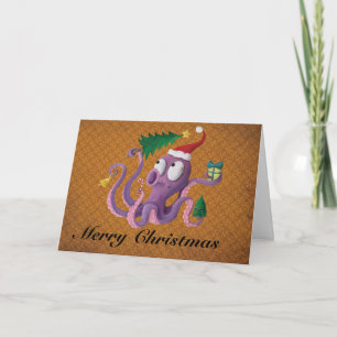 Christmas Octopus Holiday Card