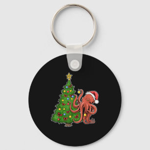 Christmas Octopus  Keychain