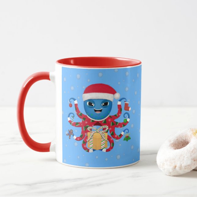 Christmas Octopus Mug (With Donut)