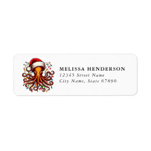 Christmas Octopus Return Address Labels