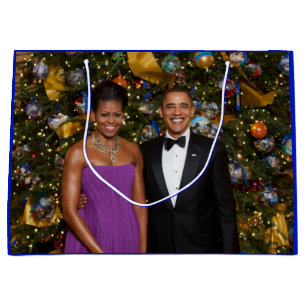 Christmas of President Barack Obama and Michelle Large Gift Bag