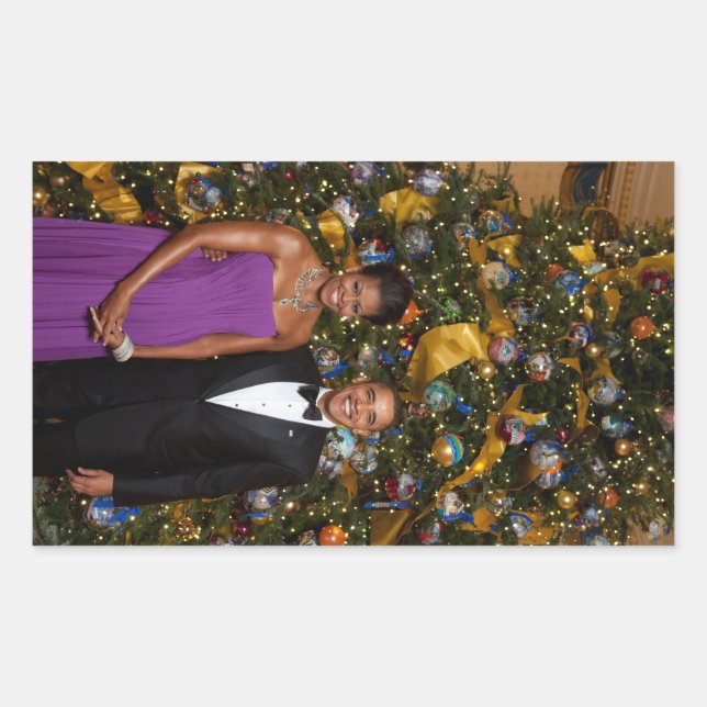 Christmas of President Barack Obama and Michelle Sticker (Front)