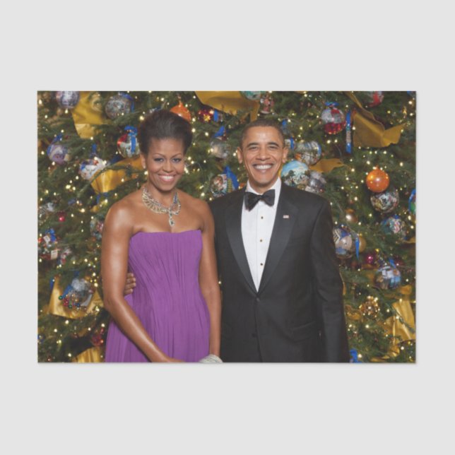 Christmas of President Barack Obama and Michelle Tissue Paper (Front)