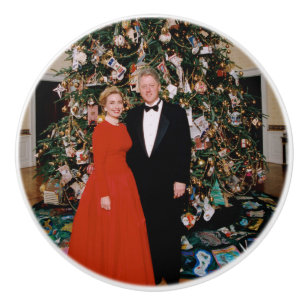 Christmas of US President Bill Clinton & Hillary Ceramic Knob