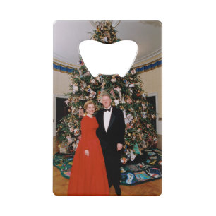 Christmas of US President Bill Clinton & Hillary Credit Card Bottle Opener
