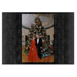 Christmas of US President Bill Clinton & Hillary  Cutting Board